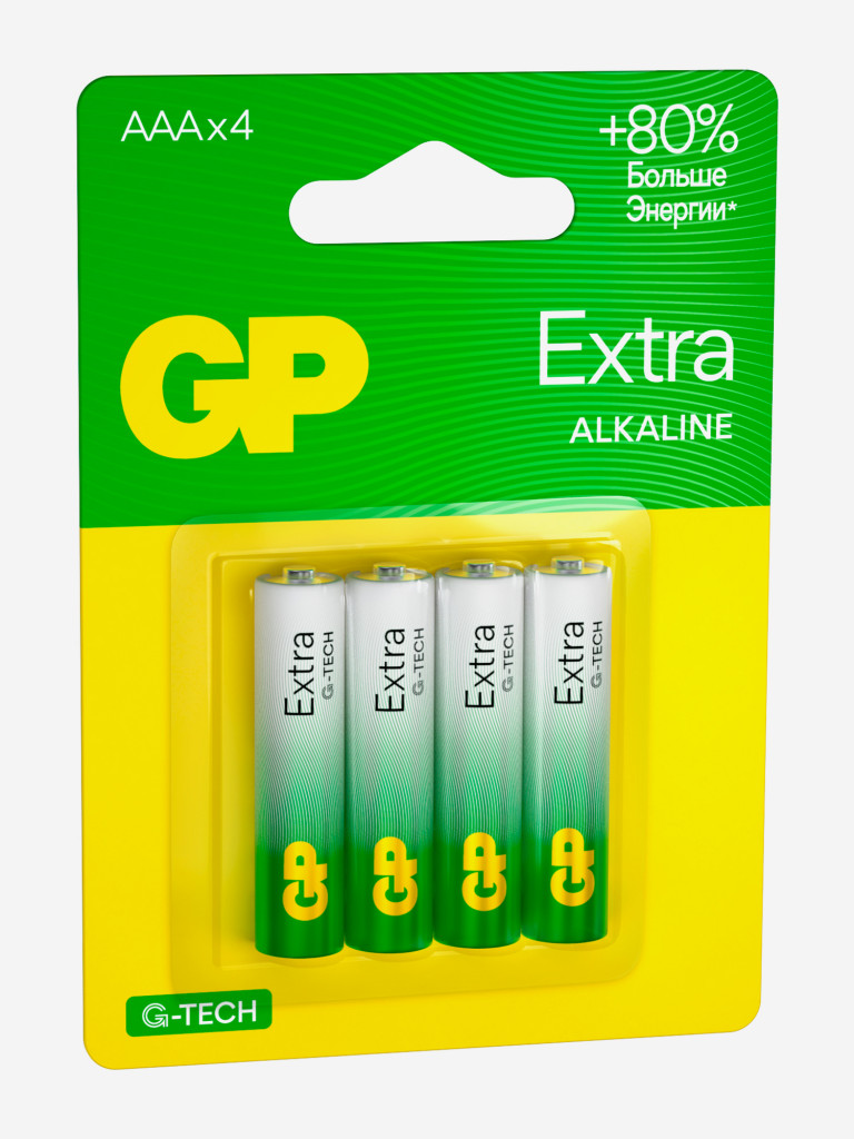 Батарейки мизинчиковые алкалиновые GP ААА Extra Alkaline, 4 шт