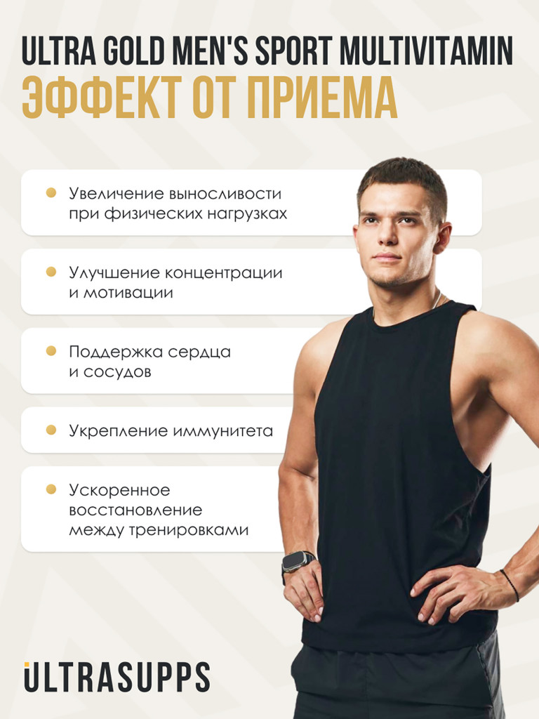 Комплекс витаминов UltraSupps, 180 капсул, для мужчин
