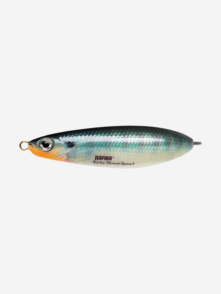 Блесна для рыбалки колеблющаяся RAPALA Rattlin' Minnow Spoon, 8см, 16гр /BG (незацепляйка)