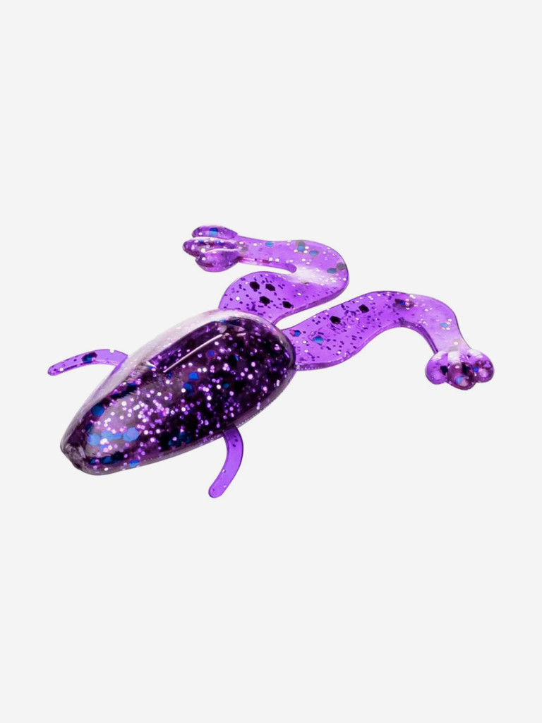 Мягкая приманка лягушка Helios Crazy Frog, 3,55" / 9,0 см, Silver Sparkles & Fio, 50 штук (HS-23-036-N)