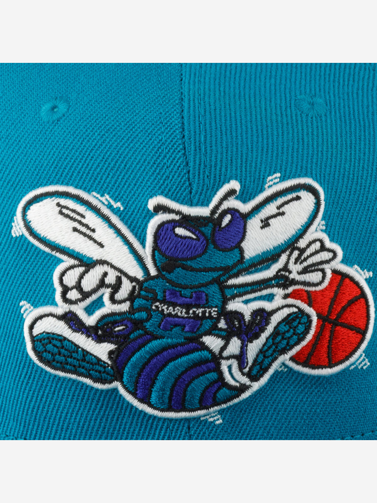 Бейсболка с прямым козырьком MITCHELL NESS HHSF2990-CHOYYPPPTEAL Charlotte Hornets NBA (голубой)