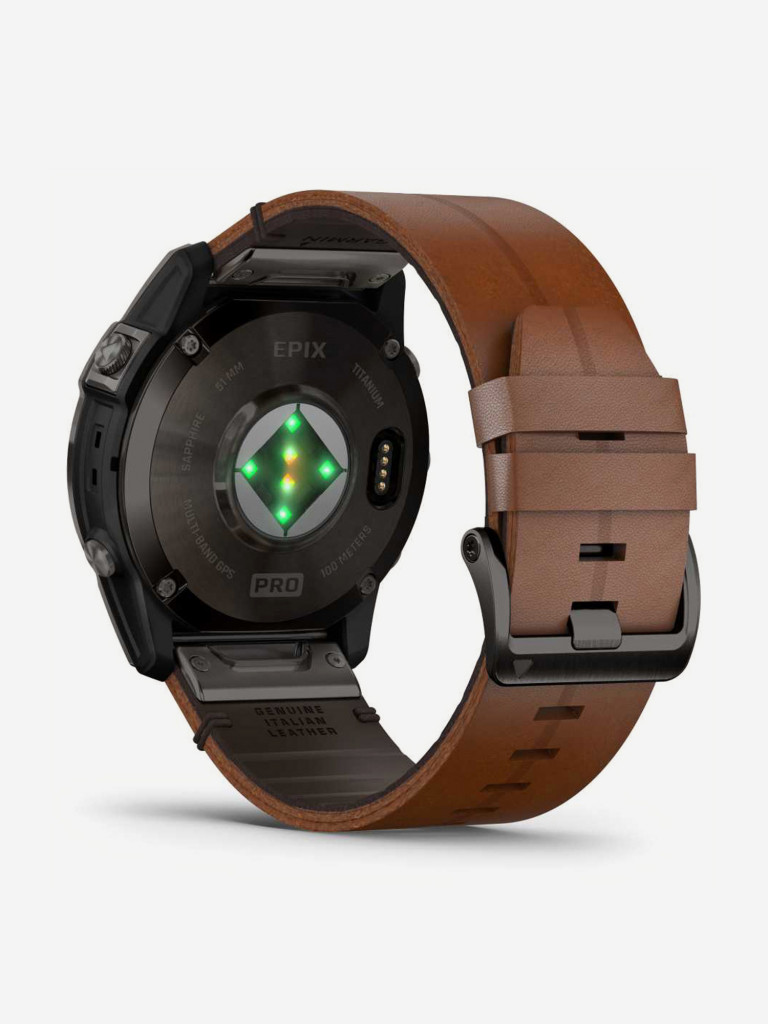 Спортивные часы Garmin EPIX PRO (Gen 2) Sapphire Edition 51 мм, титановый угольно-серый, DLC, коричневый кожаный ремешок