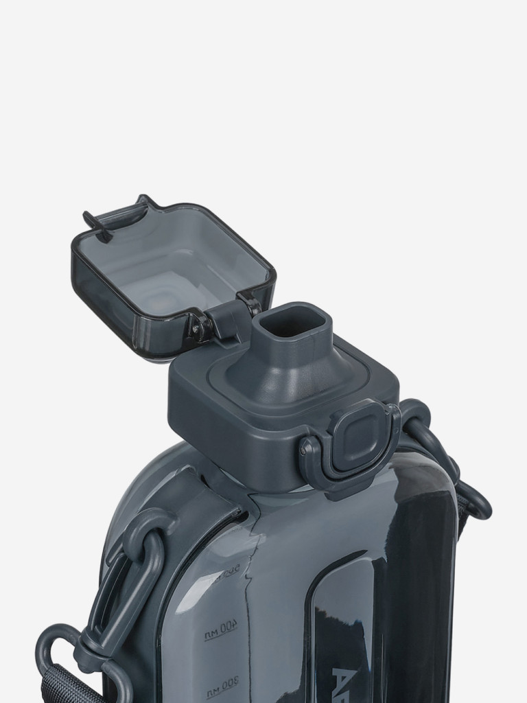 Бутылка тритановая 750 мл с регулируемым ремешком, графит