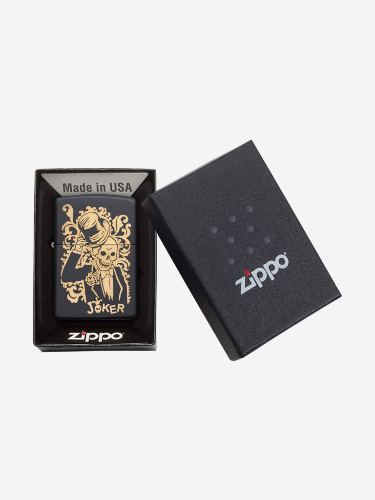 Зажигалка Zippo Skull Design Black Matte