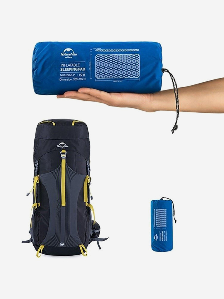 Коврик надувной Naturehike FC11, для двоих, голубой