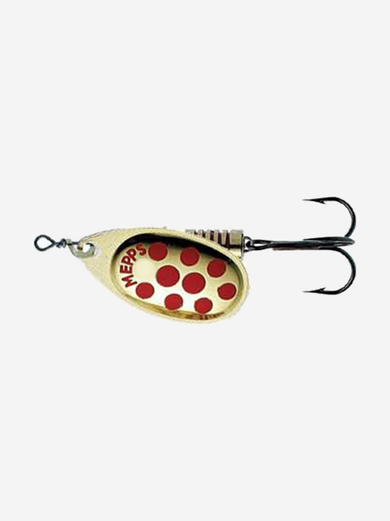 Блесна для рыбалки вертушка Mepps AGLIA PTS, 3, Gold/Red dots, 1 штука