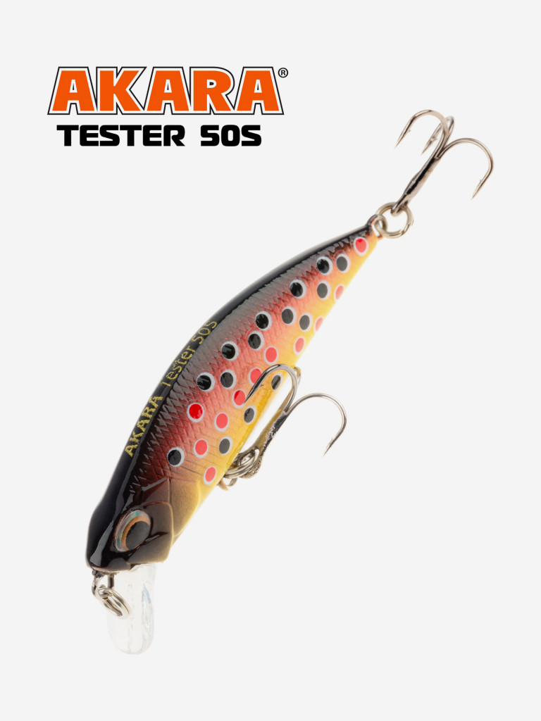Воблер Akara Tester тонущий, для твичинга, на форель, окуня, жереха 50 мм. 4 гр. A75