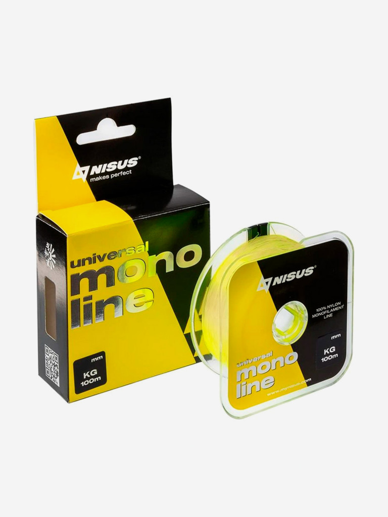 Леска для рыбалки Nisus MONOLINE Nylon 0,50мм, 100м, 22,5кг, флюоресцентно-желтый