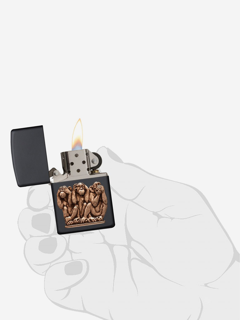 Зажигалка бензиновая ZIPPO 29409 Three Monkeys
