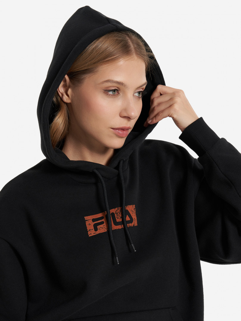 фото Худи женское оверсайз fila, черный