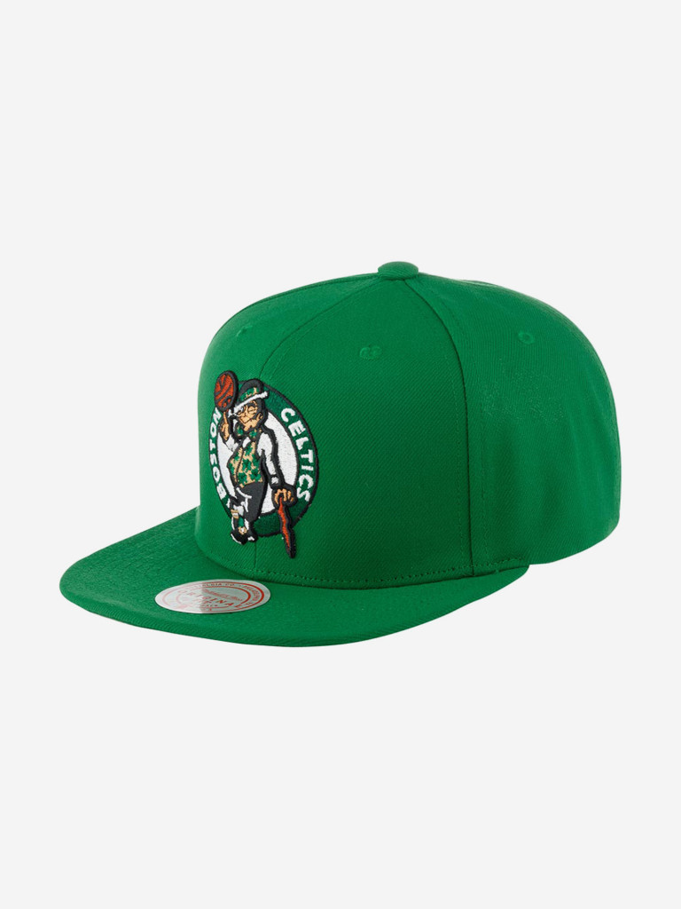 Бейсболка с прямым козырьком MITCHELL NESS HHSS5341-BCEYYPPPGREN Boston Celtics NBA (зеленый)