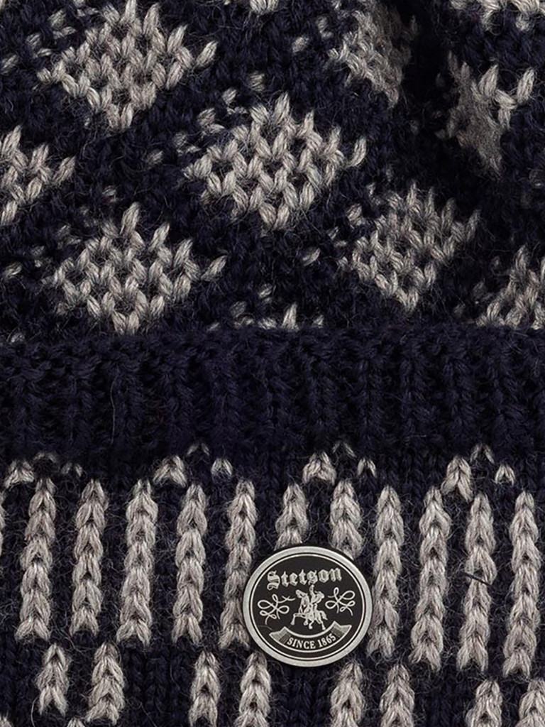 Шапка с отворотом STETSON 8599353 BEANIE WOOL/ACRYLIC (серый)