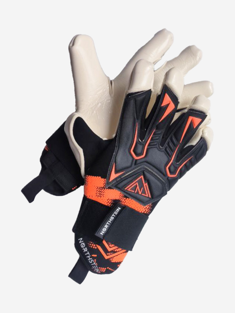 Вратарские перчатки Northstein Amber PRO CL4, черно-оранжевые