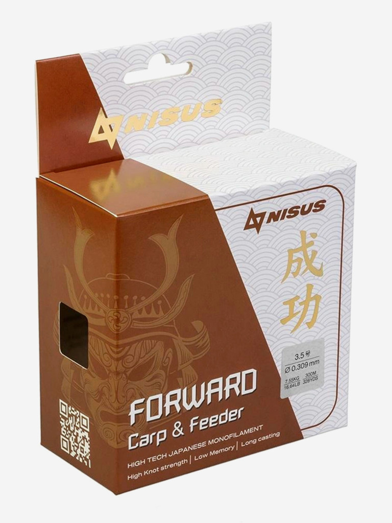 Леска для рыбалки Nisus FORWARD Carp&Feeder Nylon 0,309мм, 300м, 7,55кг, темно-коричневый