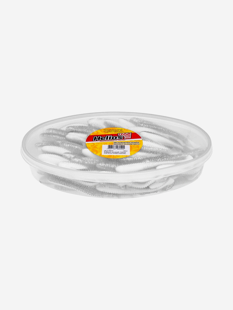 Мягкая приманка Helios Catcher, 3,55'' / 9 см, White & Sparkles, 100 шт (HS-2-002-N)