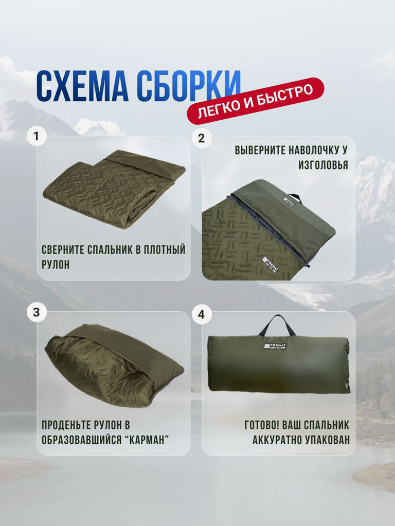 Спальный мешок туристический летний с подголовником, 72 х 230 см, камуфляж (300 г/м2)