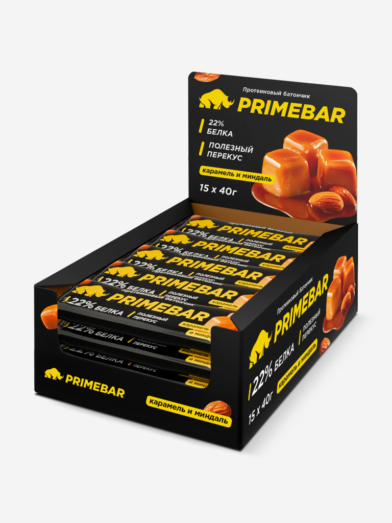 PRIMEKRAFT Батончики PRIMEBAR со вкусом "Карамель и миндаль"