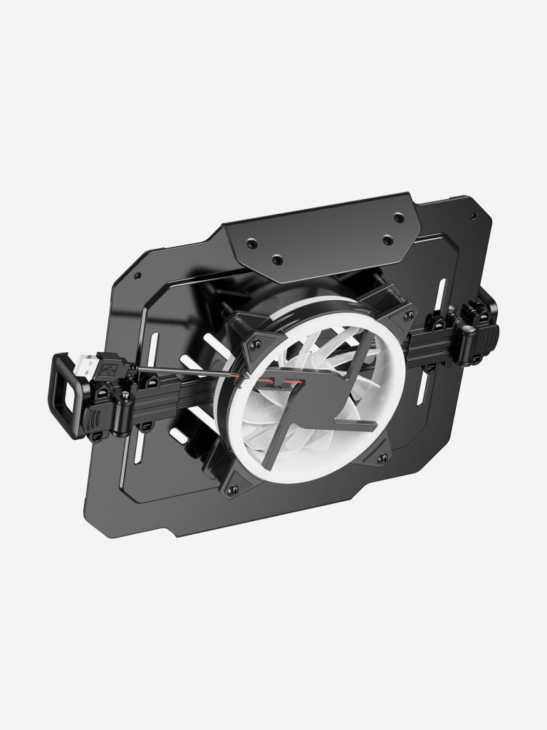 UNITEKI DMN09USB Полка-крепление VESA для ноутбука или планшета раздвижная, на кронштейн, диагональ 12-17 дюймов, с охлаждением и подсветкой RGB