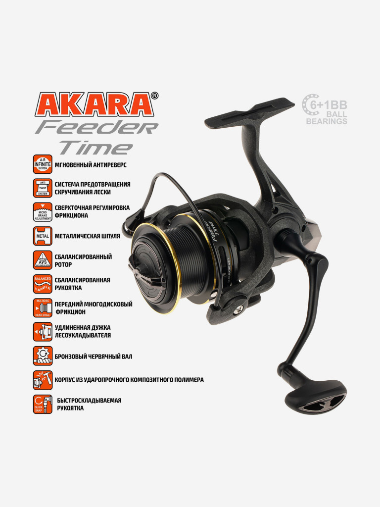 Катушка безынерционная фидерная Akara Feeder Time 5000 6+1bb
