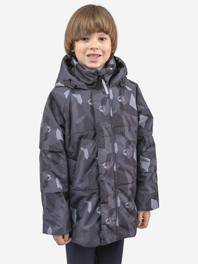 Куртка демисезонная для мальчика Пьер принт серый монохром