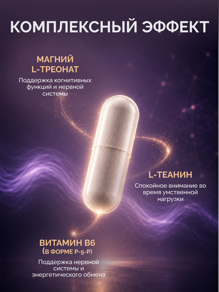 Магния треонат с L-Теанином MedCraft, 300 мг, 90 капс.