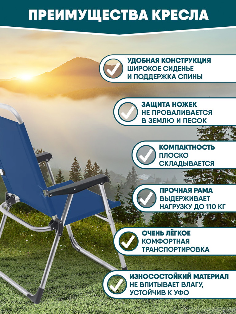 Складное кемпинговое кресло Trek Planet Slacker Alu Navy