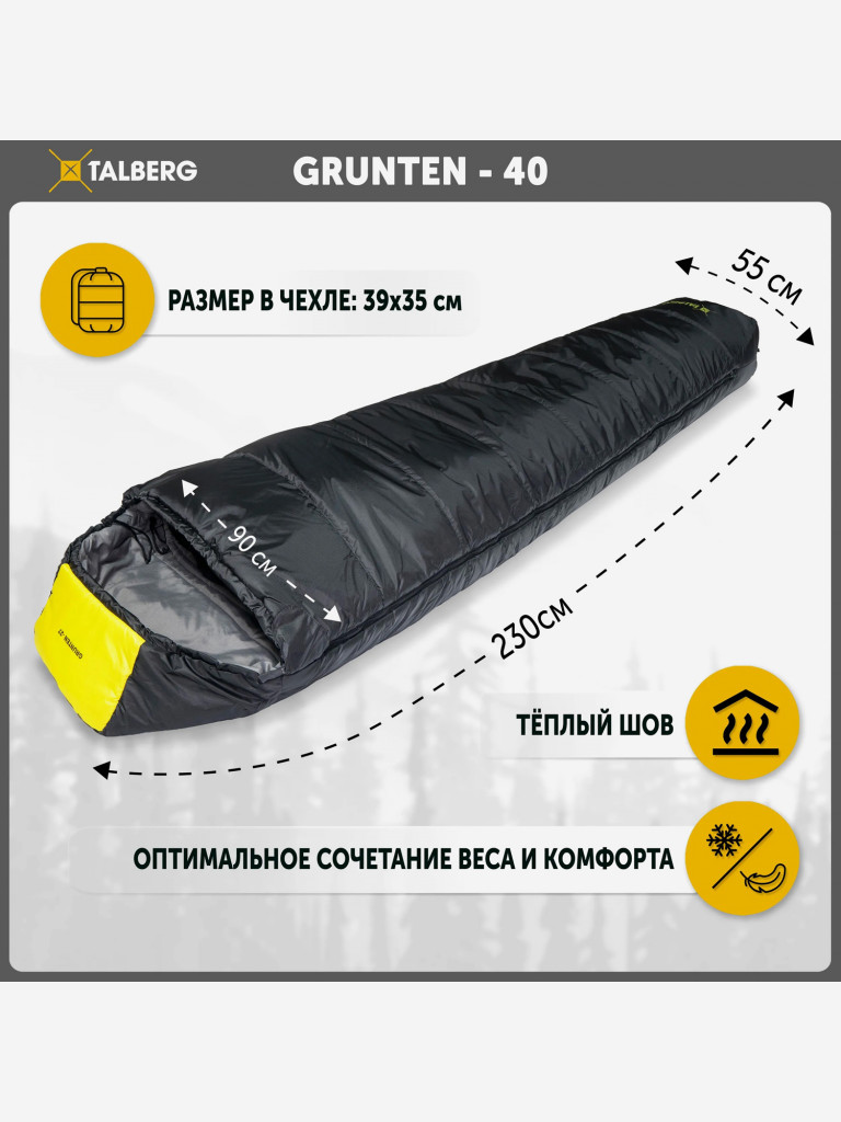 Спальный мешок KingCamp GRUNTEN -40C, правый