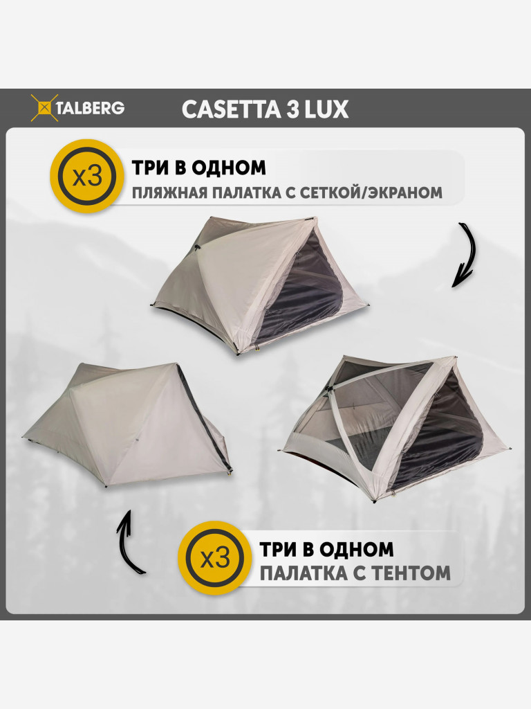 Палатка Talberg CASETTA 3 LUX, серый