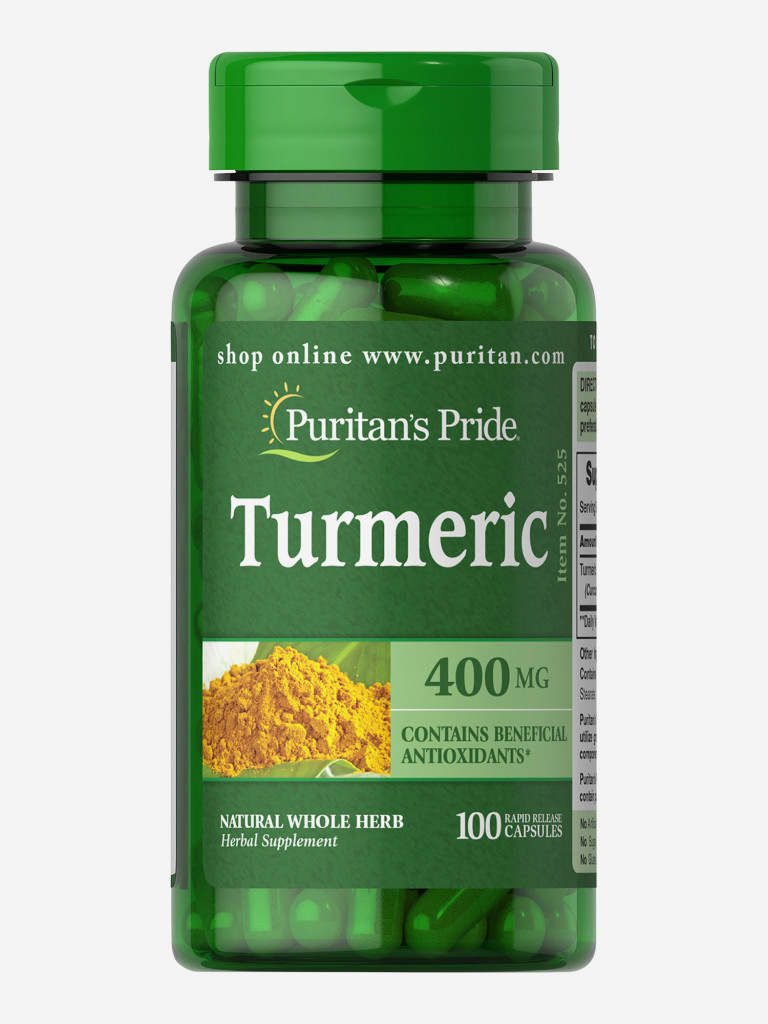Куркумин Puritan's Pride Tumeric 400 mg, 100 капсул