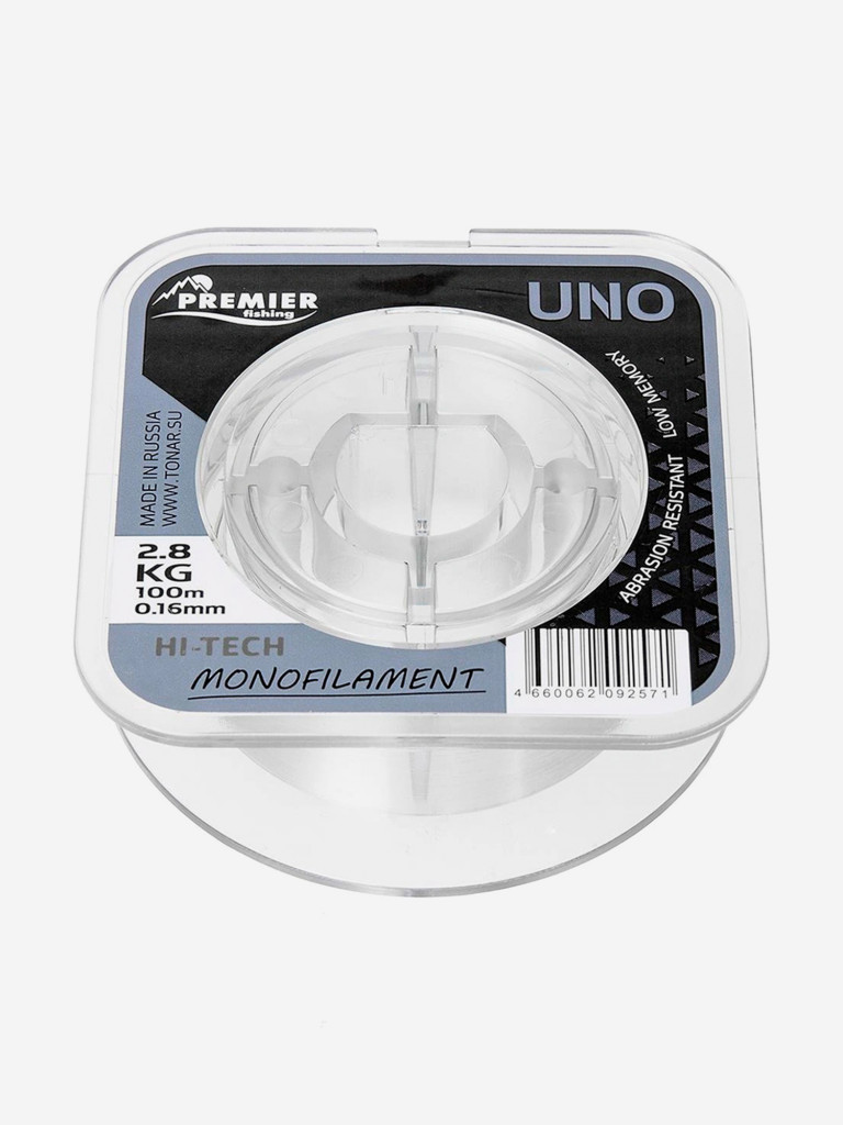 Леска для рыбалки Premier Fishing UNO Nylon 0,16мм, 100м, 2,8кг, прозрачный