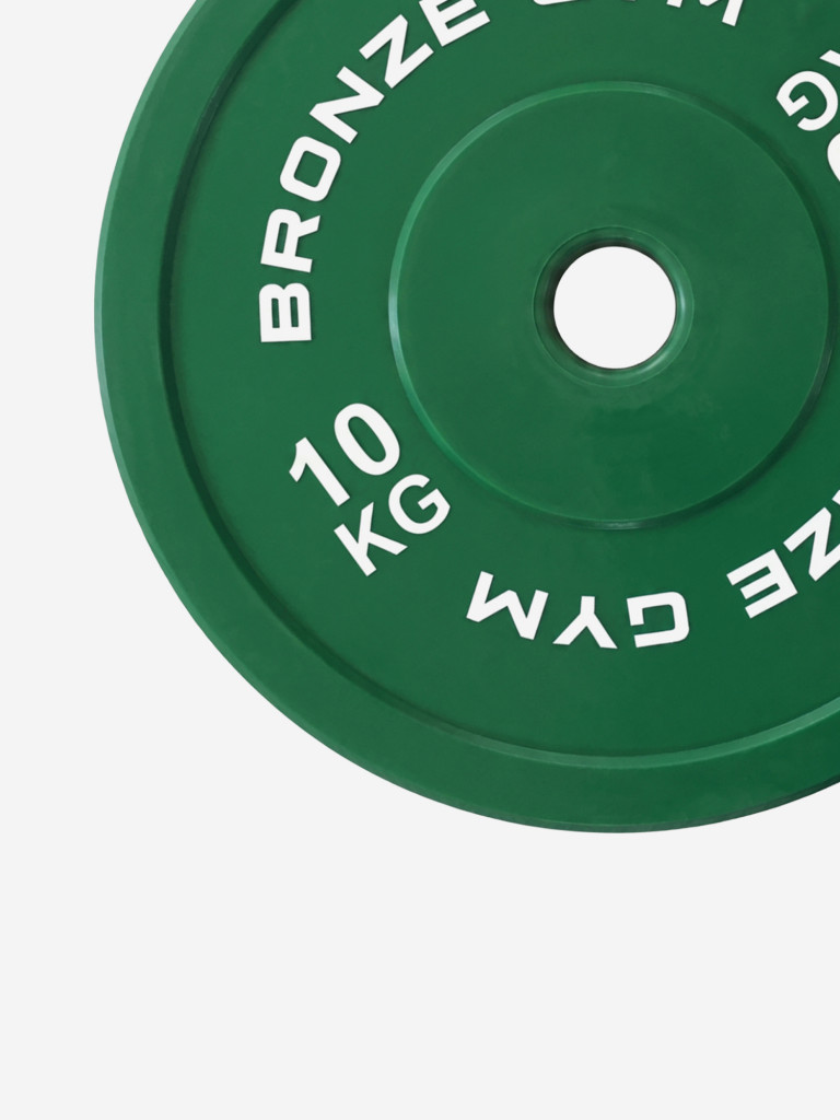Диск калиброванный BRONZE GYM для пауэрлифтинга зеленый 10 кг