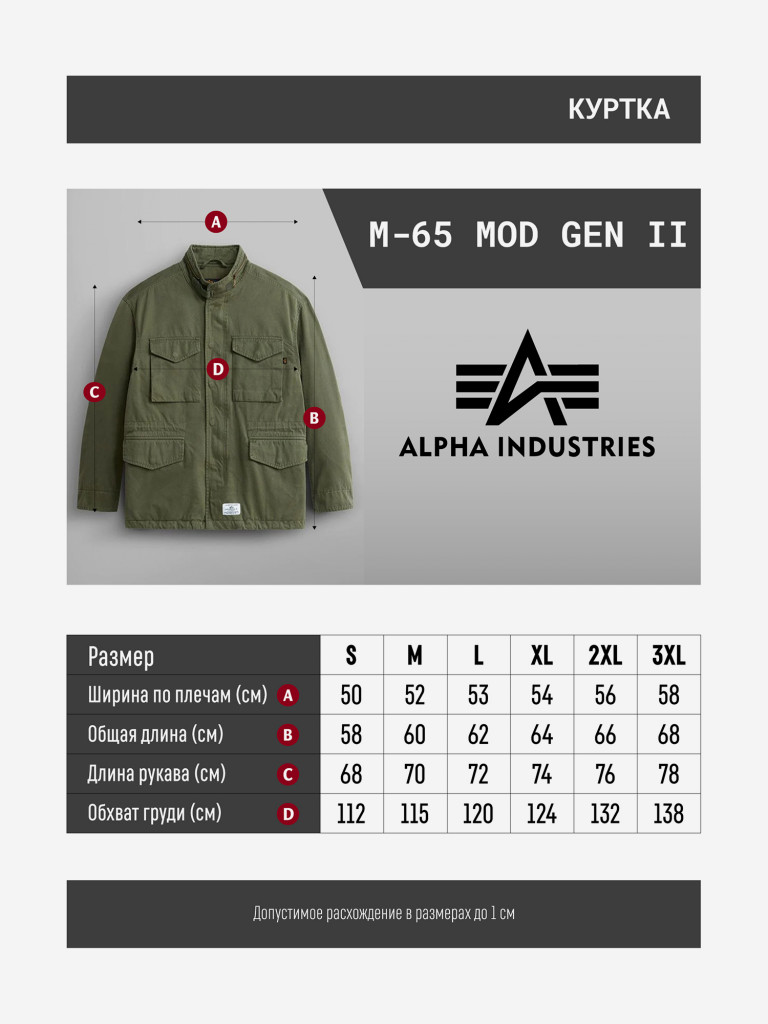 Куртка мужская M-65 MOD Gen II Alpha Industries