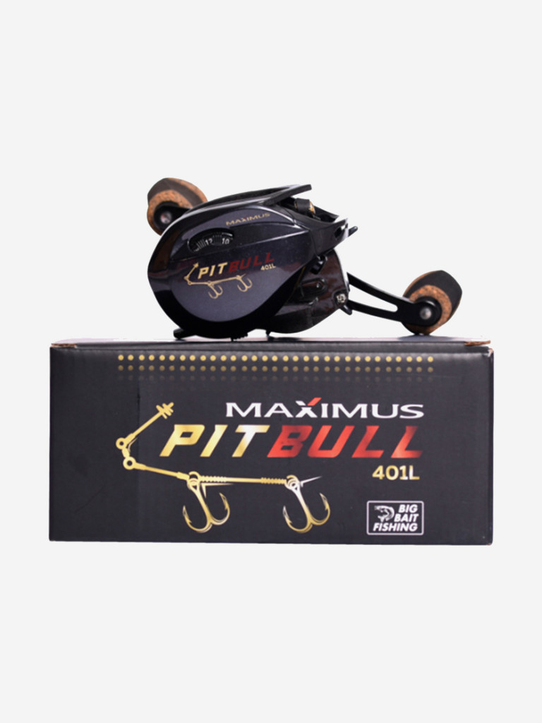 Катушка для рыбалки мультипликаторная Maximus PITBULL BBF 401L (лев. рука), передаточное число 6.3:1