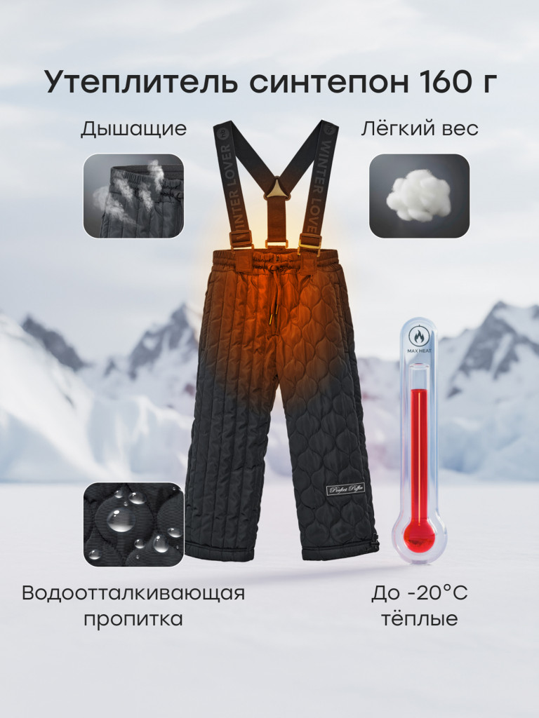 Брюки утепленные Happy Baby