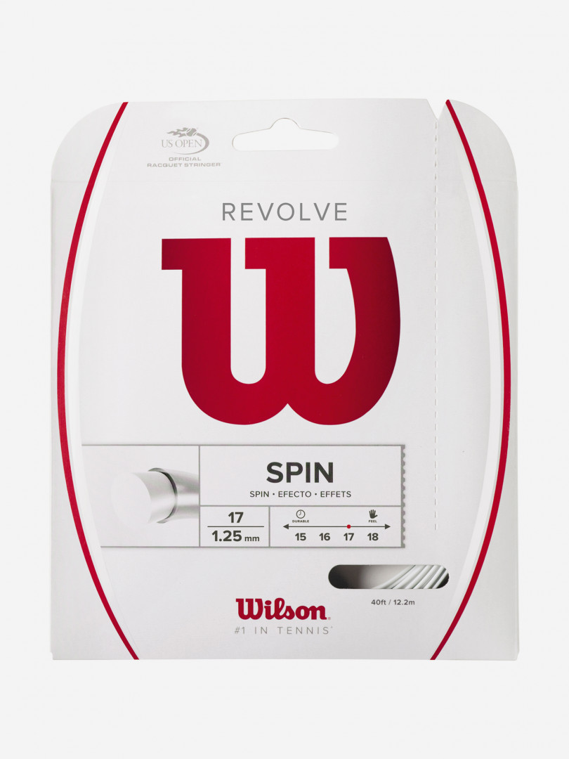 фото Струна для большого тенниса wilson revolve 17 wh, белый