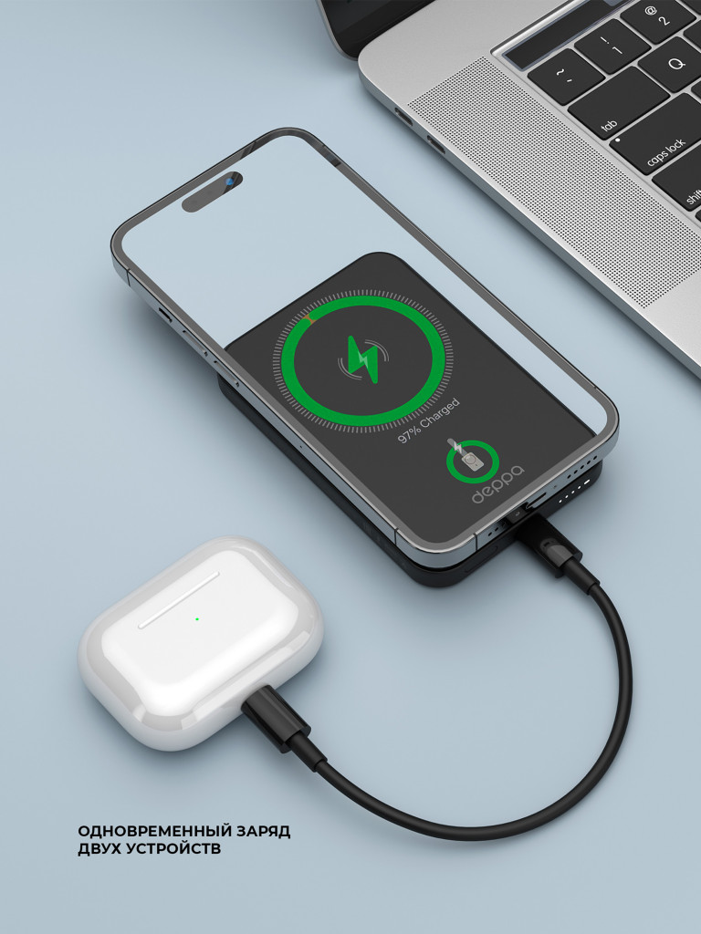 Внешний аккумулятор NRG MageSafe 5000 мА-ч (18Вт-ч) Basic, 15Вт Qi