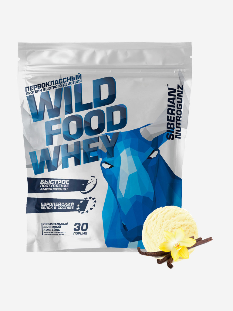 Протеин Сывороточный Wild Food Whey Ванильный пломбир 900 g SIBERIAN NUTROGUNZ