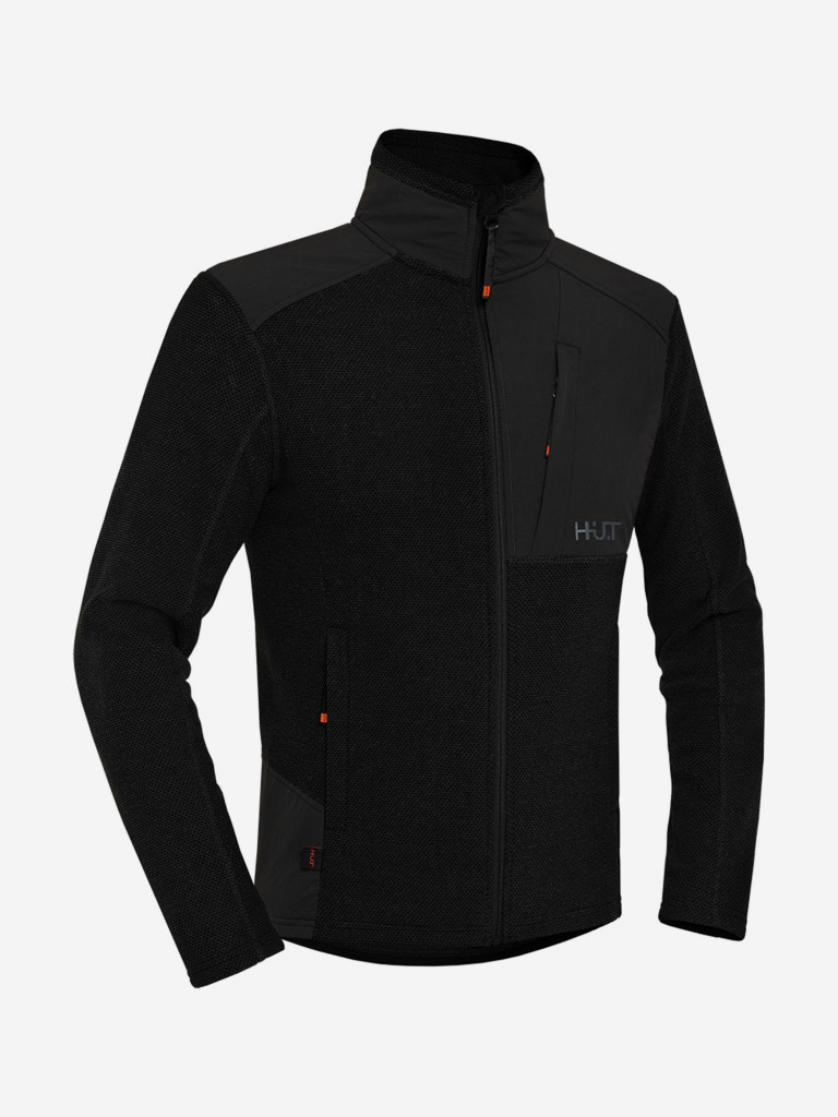 Кофта мужская на молнии HUT URMAN флисовая для охоты, черная