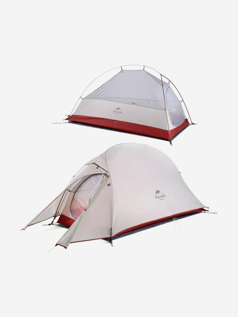 Палатка Naturehike Cloud Up Si 1-местная, алюминиевый каркас, сверхлегкая, серо-красный