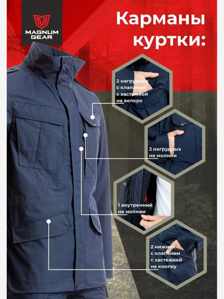 Куртка для рыбалки мужская MAGNUM GEAR FLAGMAN синий