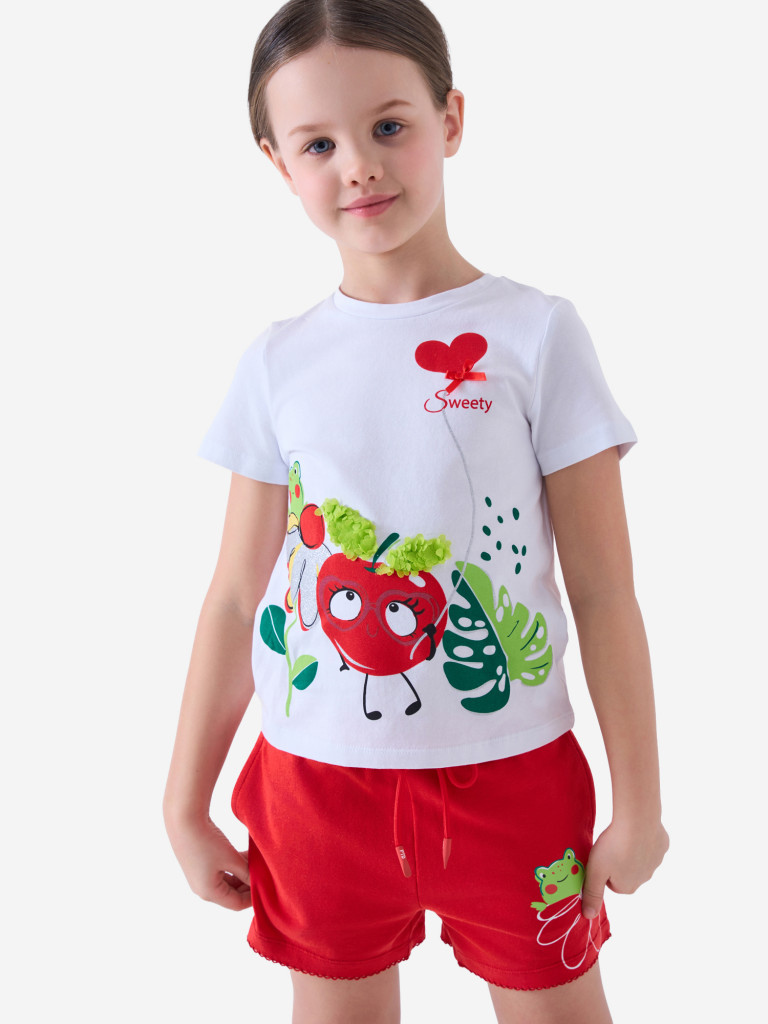 Комплект для девочек: футболка, шорты PlayToday