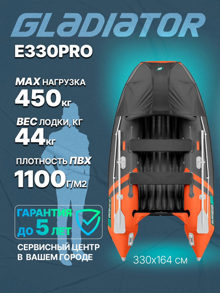 Надувная лодка GLADIATOR E 330 PRO