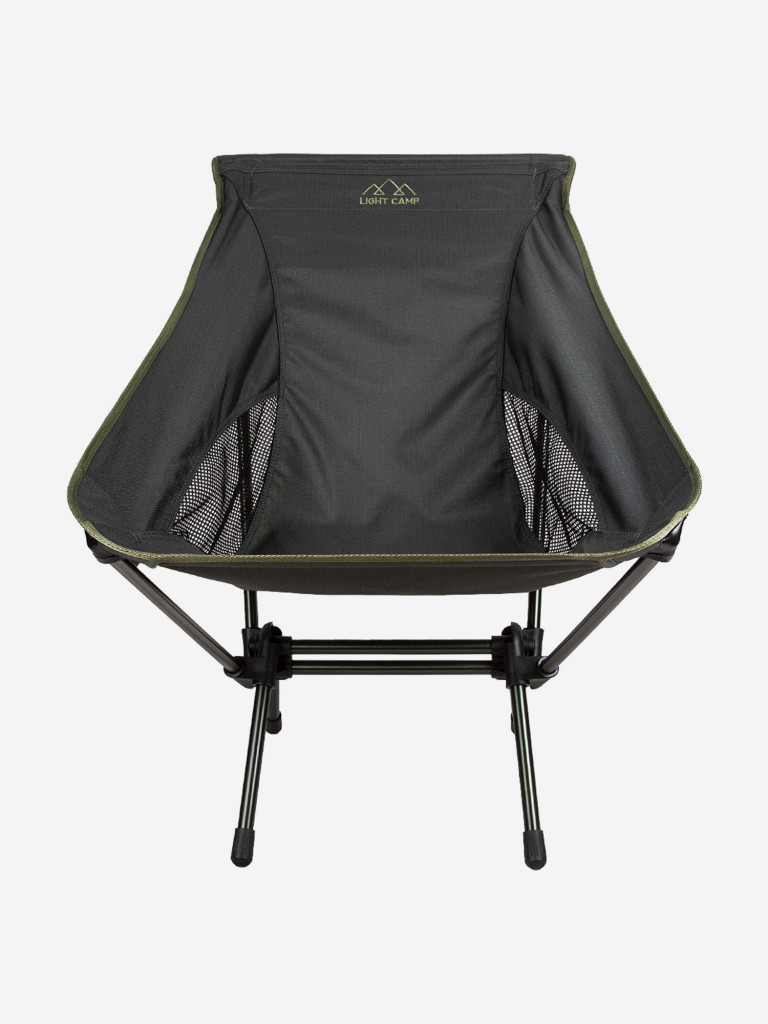 Кресло туристическое складное до 120 кг, для походов, пикника, охоты, рыбалки, алюминиевый каркас LIGHT CAMP M зеленый