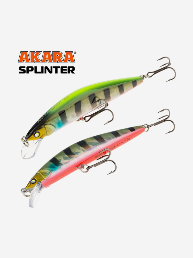 Воблер Akara Splinter 65S минноу тонущий на щуку, судака, окуня 5гр A205