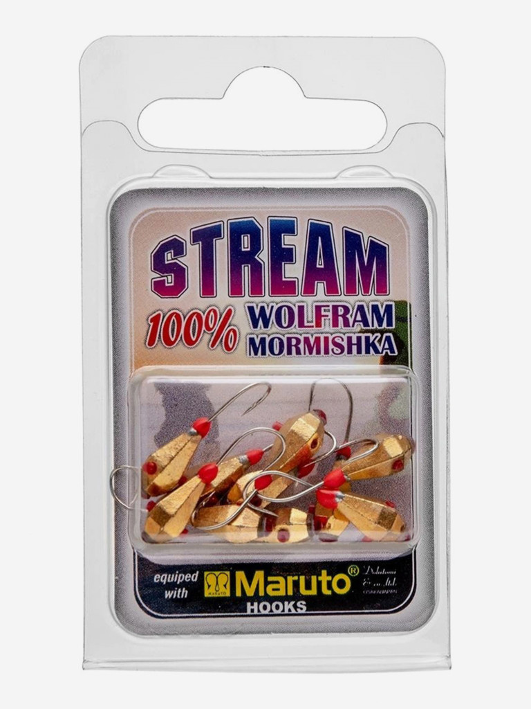 Мормышка Helios вольфрамовая Капля с отверстием граненая 5мм 2г GO кембрик, камень, подмазка фосфорная (MW-5150ACP-GO), 10 штук в упаковке