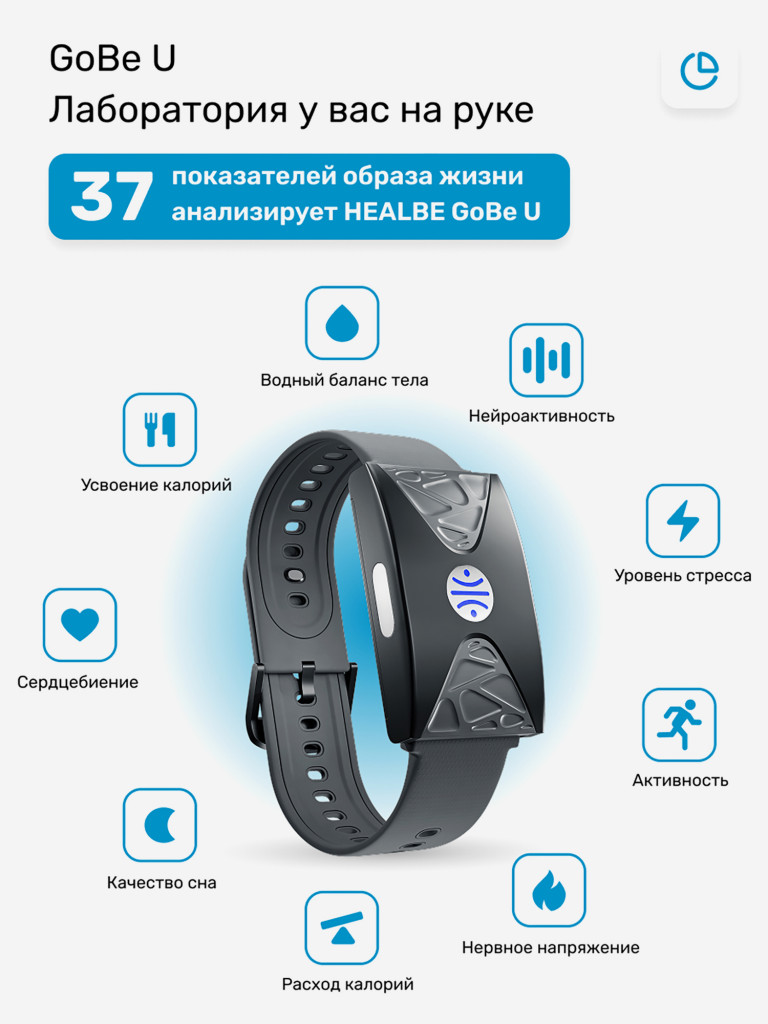 Фитнес браслет HEALBE GoBe U серый
