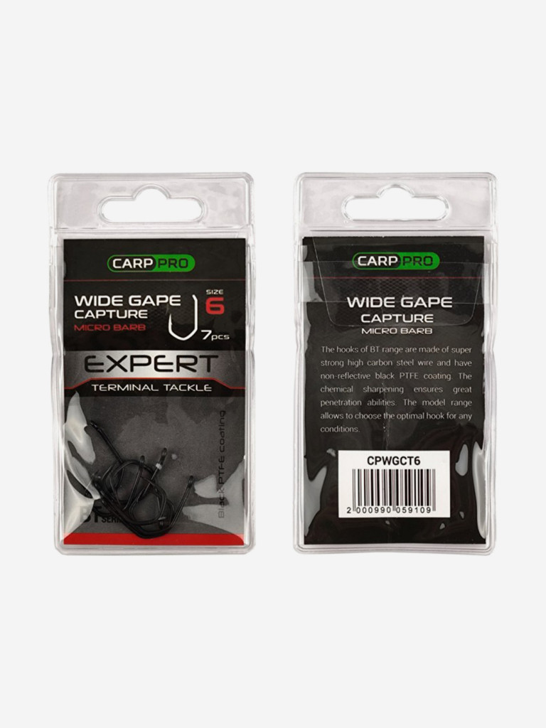Крючок CARP PRO Pro Wide Gape Сapture №6 7шт