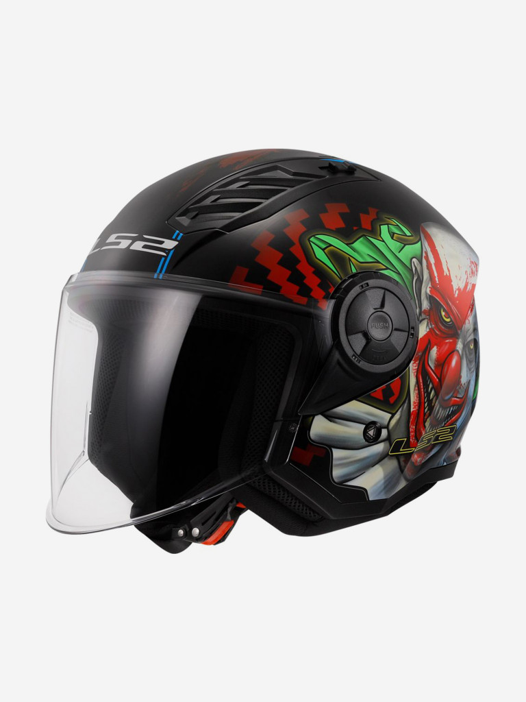 Мотошлем LS2 OF616 AIRFLOW II HAPPY DREAMS (черный глянцевый, Black)