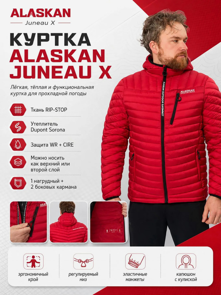 Куртка мужская Alaskan Juneau X утепленная стеганая для рыбалки и охоты