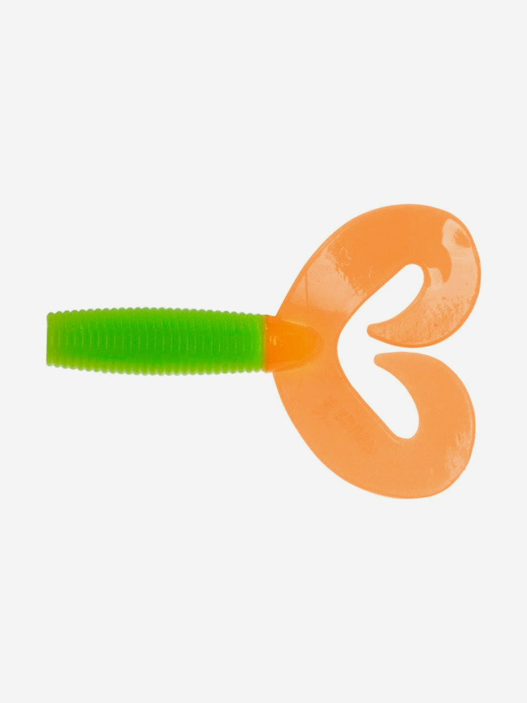 Мягкая приманка Helios Credo Double Tail, 3,54'' / 9 см, Lime & Orange, 100 шт (HS-28-020-N)